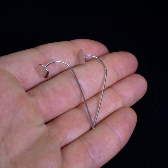 Nail Head Stud Earrings, Real Sterling Silver Stamped 925, Minimalist Earrings - Picture 9 of 10